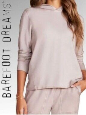 BAREFOOT DREAMS Malibu Collection Luxe Lounge Sunbleached Hoodie Size XL
